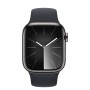 Apple Watch S9 41mm 9 41mm Graphite Stainless Steel Case with Midnight Sport Band S/M