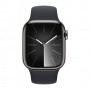 Apple Watch Series 9 45mm Graphite Steel Case with Sport Band Midnight S/M