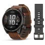 Умные часы Garmin Fenix 8 Pro 47mm Amoled Sapphire Titanium Carbon Grey Chestnut Leather 010-03198-40