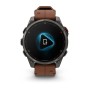 Умные часы Garmin Fenix 8 Pro 47mm Amoled Sapphire Titanium Carbon Grey Chestnut Leather 010-03198-40