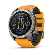 Умные часы Garmin Fenix 8 51mm Amoled Sapphire Carbon Gray DLC Titanium with Spark Orange Silicone 010-02905-11