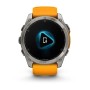 Умные часы Garmin Fenix 8 51mm Amoled Sapphire Carbon Gray DLC Titanium with Spark Orange Silicone 010-02905-11