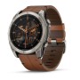 Умные часы Garmin Fenix 8 51mm Amoled Sapphire Bare Titanium Black with Chestnut Leather Band plus Black Silicone Band 010-02905-40