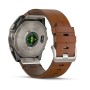 Умные часы Garmin Fenix 8 51mm Amoled Sapphire Bare Titanium Black with Chestnut Leather Band plus Black Silicone Band 010-02905-40