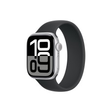 Apple Watch S10 42mm Silver Aluminium Case with Black Solo Loop
