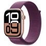Apple Watch S10 46mm GPS + Cellular Rose Gold Aluminum Case with Plum Sport Loop 