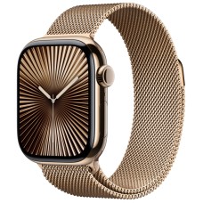 Apple Watch S10 42mm Gold Titanium Case with Gold Milanese Loop