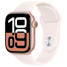 Apple Watch S10 42mm GPS + Cellular, 42mm Rose Gold Aluminum Case with Light Blush Sport Band S/M