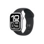 Apple Watch S10 42mm Silver Aluminum Case with Black Sport Band S/M
