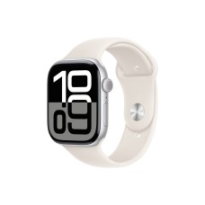 Apple Watch S10 46mm Silver Aluminium Case with Starlight Sport Band S/M