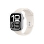 Apple Watch S10 46mm Silver Aluminium Case with Starlight Sport Band S/M