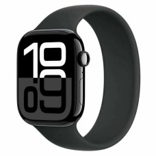 Apple Watch S10 46mm Jet Black Aluminum Case with Black Solo Loop Size 10