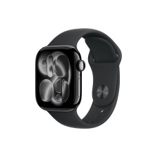 Apple Watch S11 42mm Jet Black Aluminum Case with Black Sport Band S/M