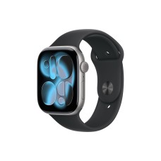 Apple Watch S11 46mm Space Gray Aluminum Case with Black Sport Band M/L