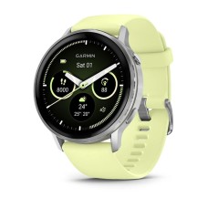 Умные часы Garmin Venu 4 45mm Silver Bezel With Citron Silicone Band 010-03014-02