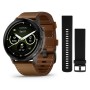 Умные часы Garmin Venu 4 45mm Slate Black Leather Brown 010-03014-03