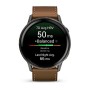 Умные часы Garmin Venu 4 45mm Slate Black Leather Brown 010-03014-03