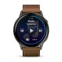 Умные часы Garmin Venu 4 45mm Slate Black Leather Brown 010-03014-03