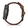 Умные часы Garmin Venu 4 45mm Slate Black Leather Brown 010-03014-03